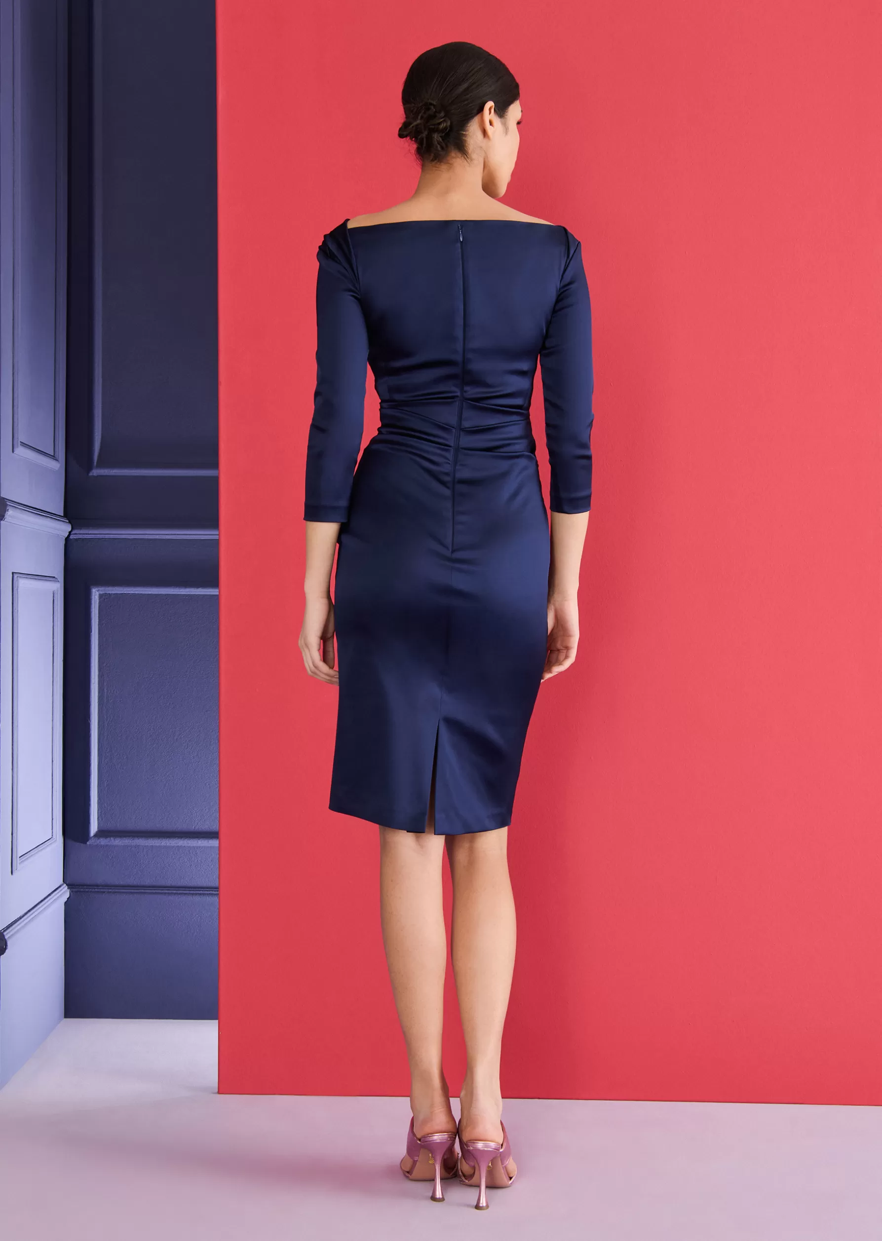 Classics-Talbot Runhof Cocktail Dress Modular2 Royalnavyblue