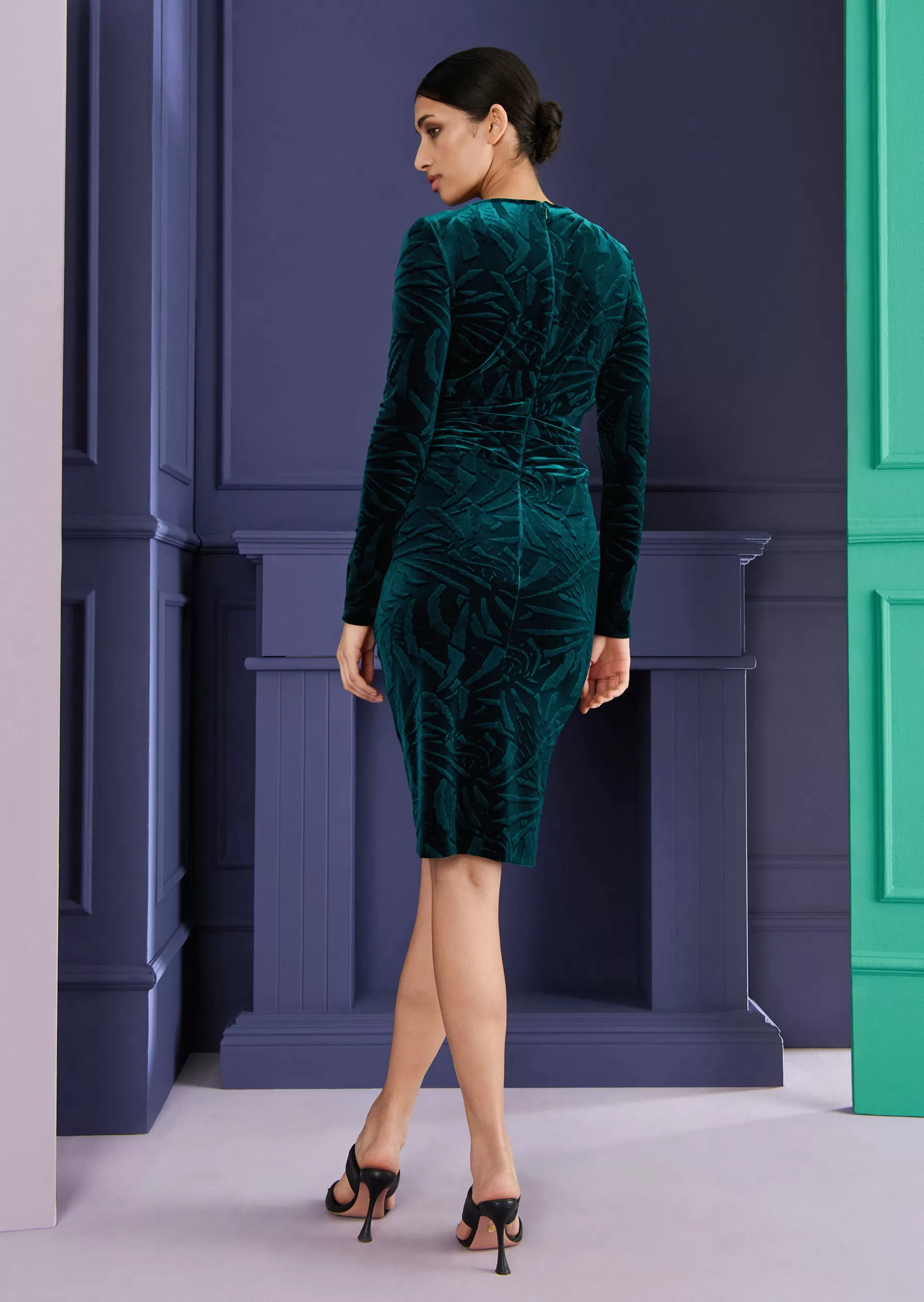 Short Dresses-Talbot Runhof Day Dress Gomyway1 Cypressgreen