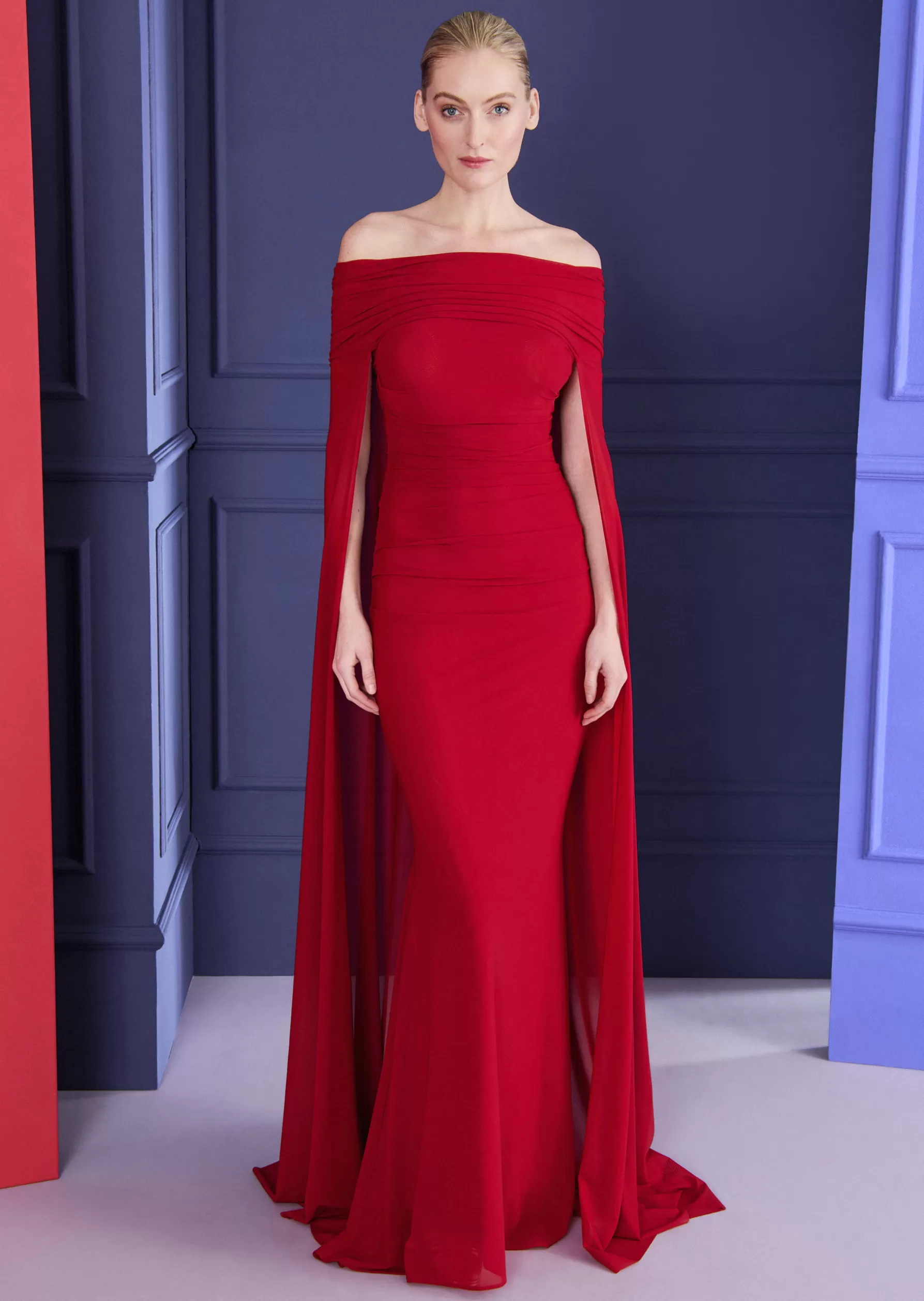 Long Dresses-Talbot Runhof Evening Dress Bortolo4 Scarletred