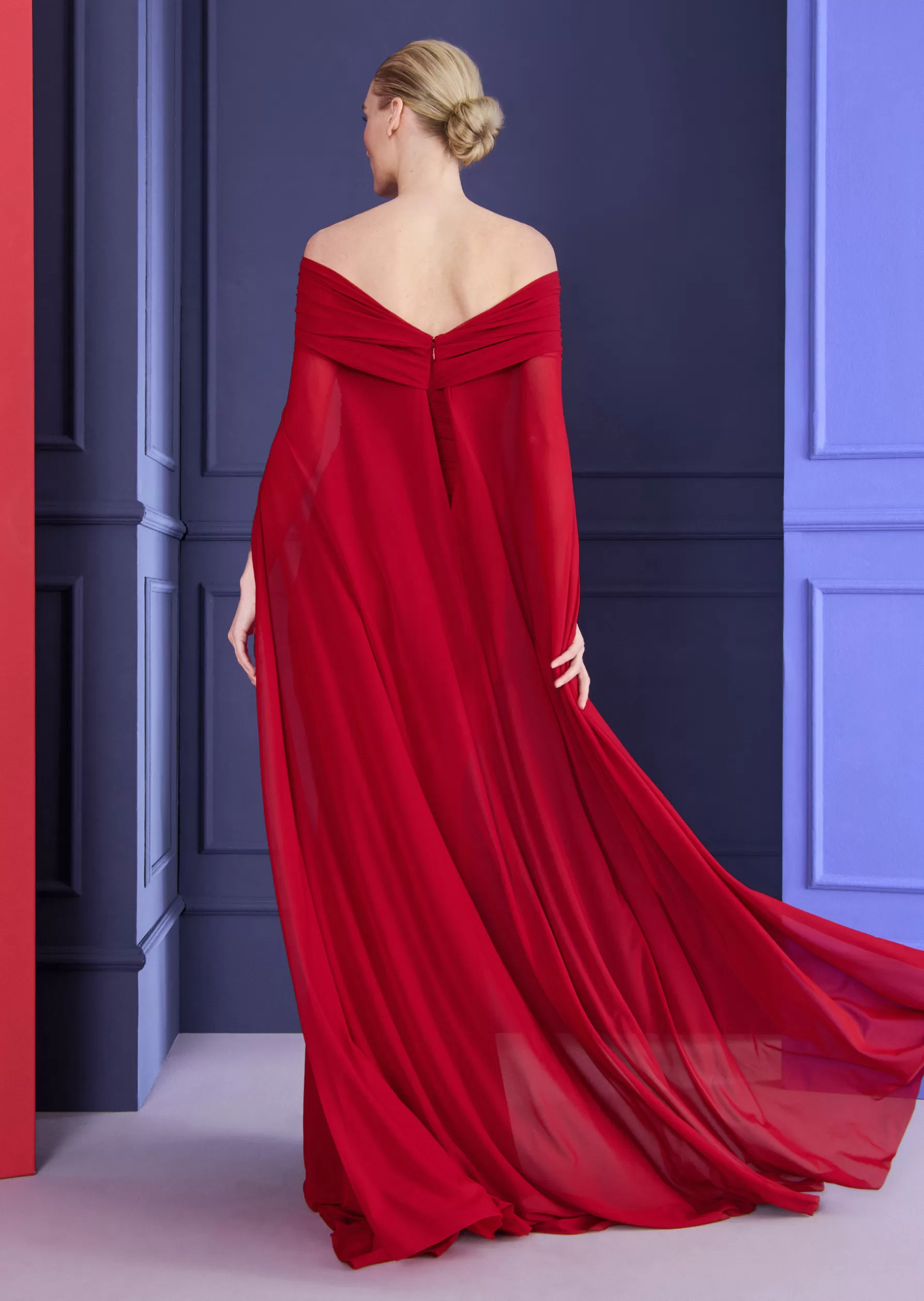 Long Dresses-Talbot Runhof Evening Dress Bortolo4 Scarletred