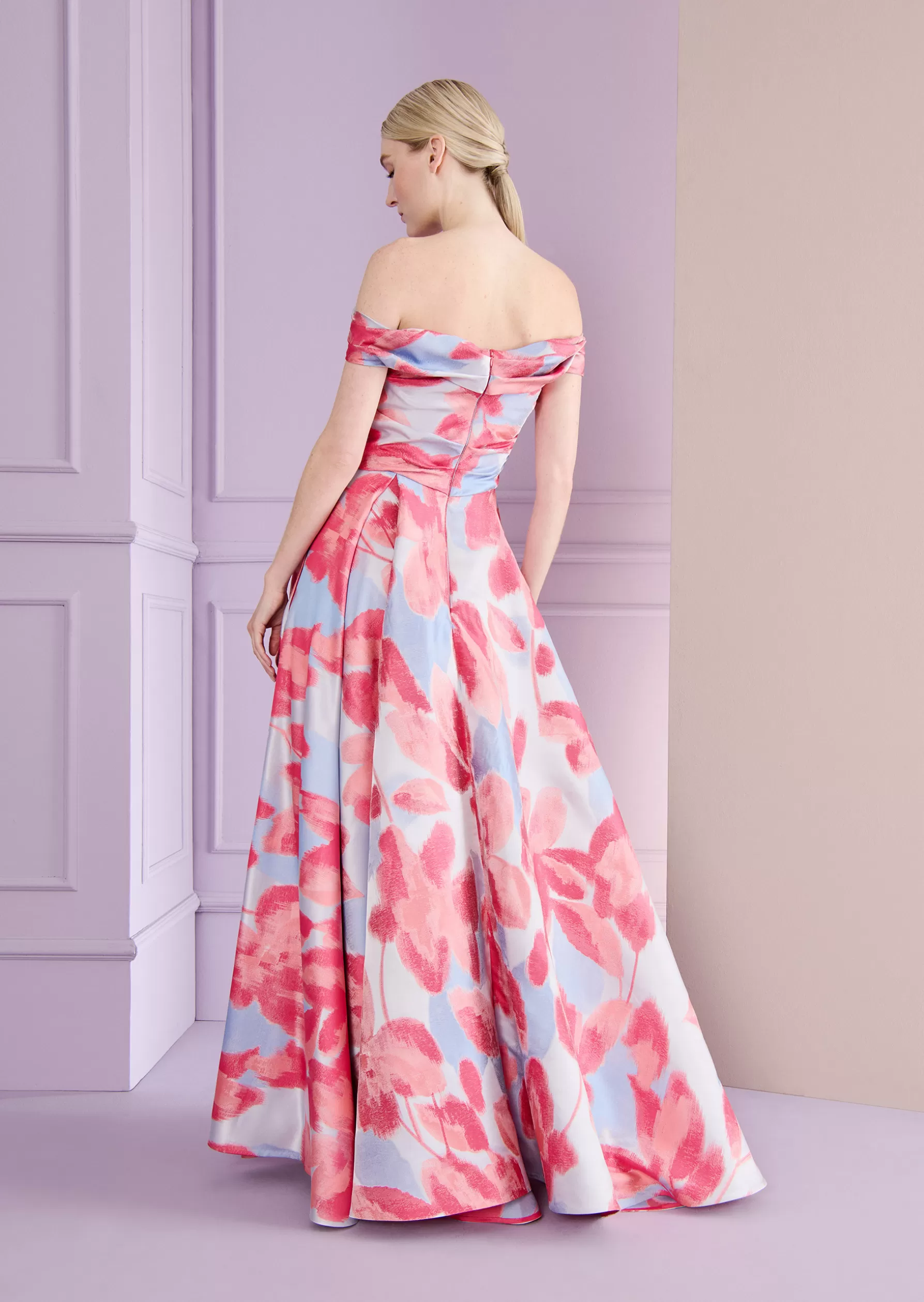 Long Dresses-Talbot Runhof Evening Dress Cordero4 Azaleapink