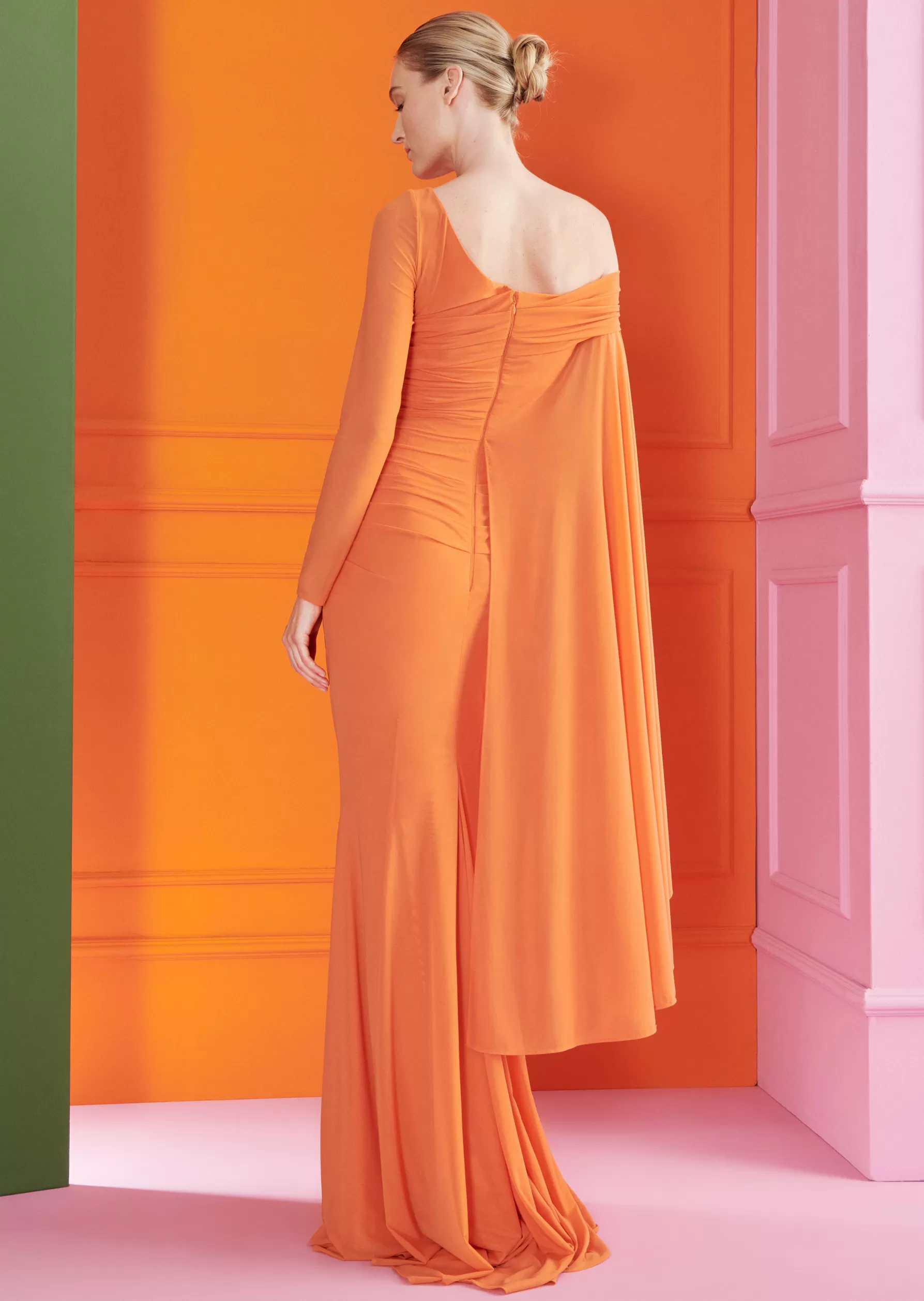 Long Dresses-Talbot Runhof Evening Dress Goldfield3 Orange