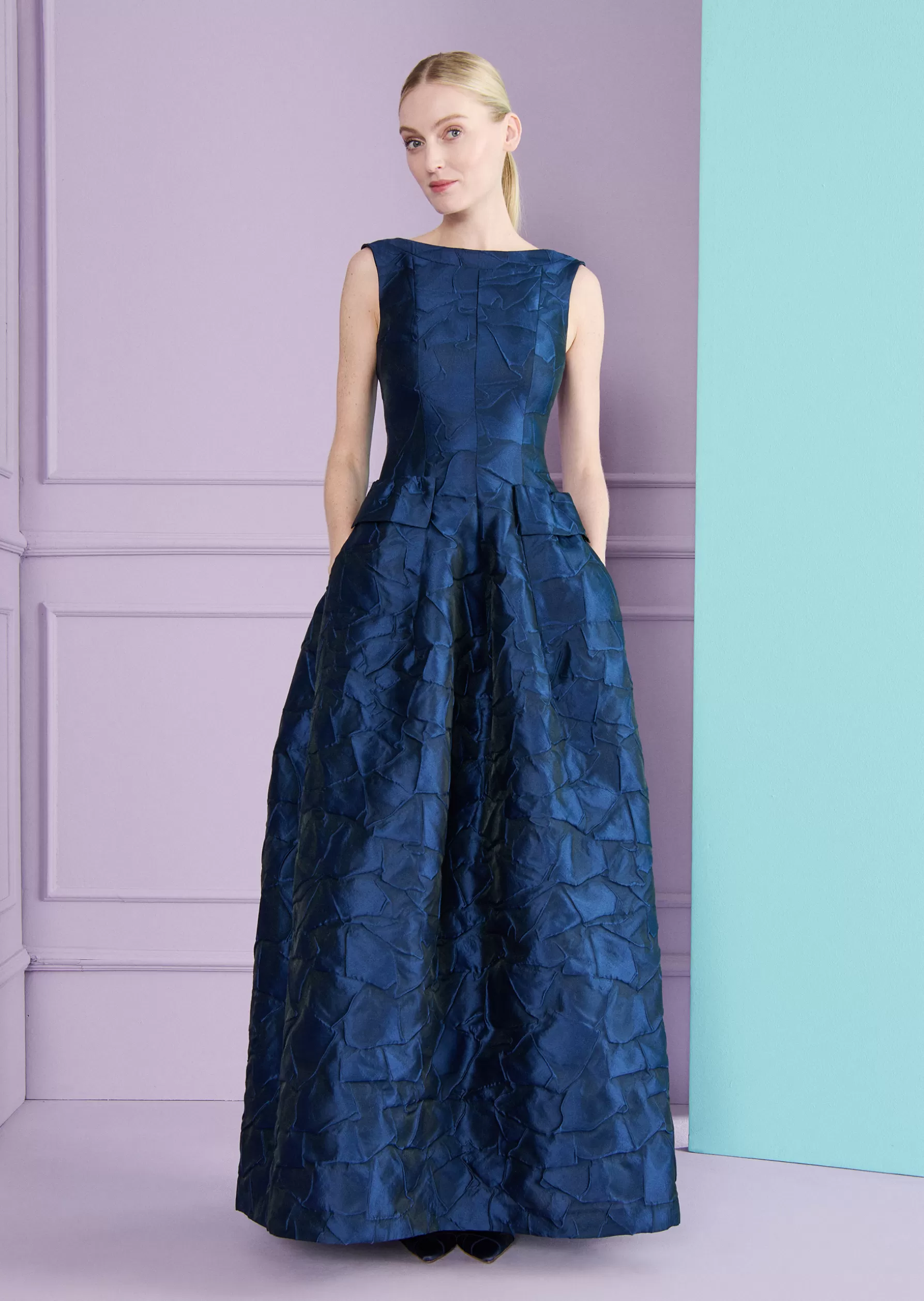 Long Dresses-Talbot Runhof Evening dress Gozania5 Royalnavyblue