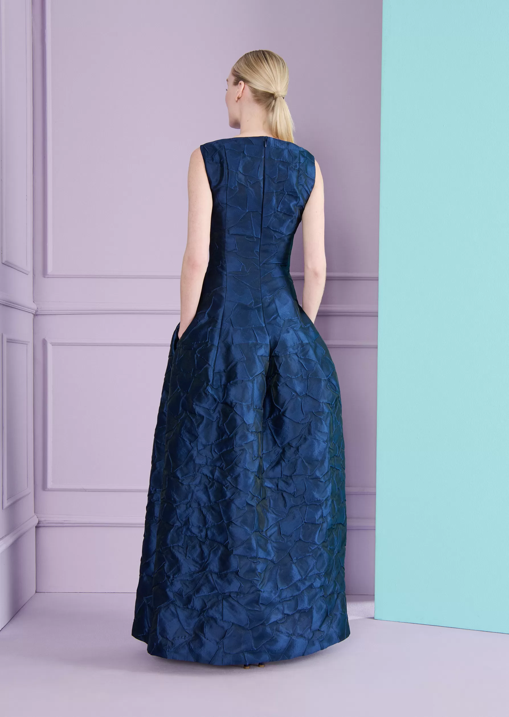 Long Dresses-Talbot Runhof Evening dress Gozania5 Royalnavyblue