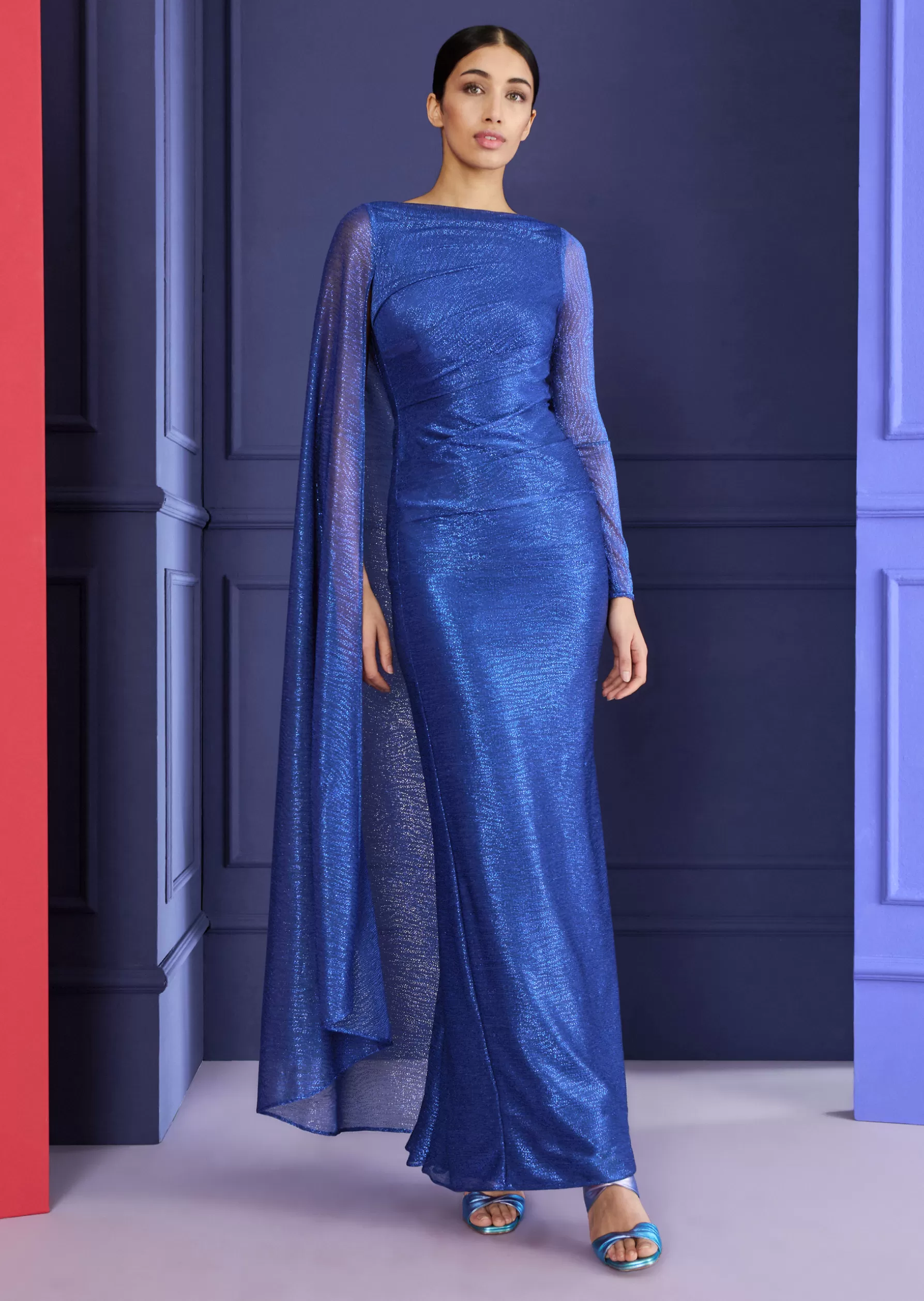 Long Dresses-Talbot Runhof Evening Dress Mousse1 Electricblue