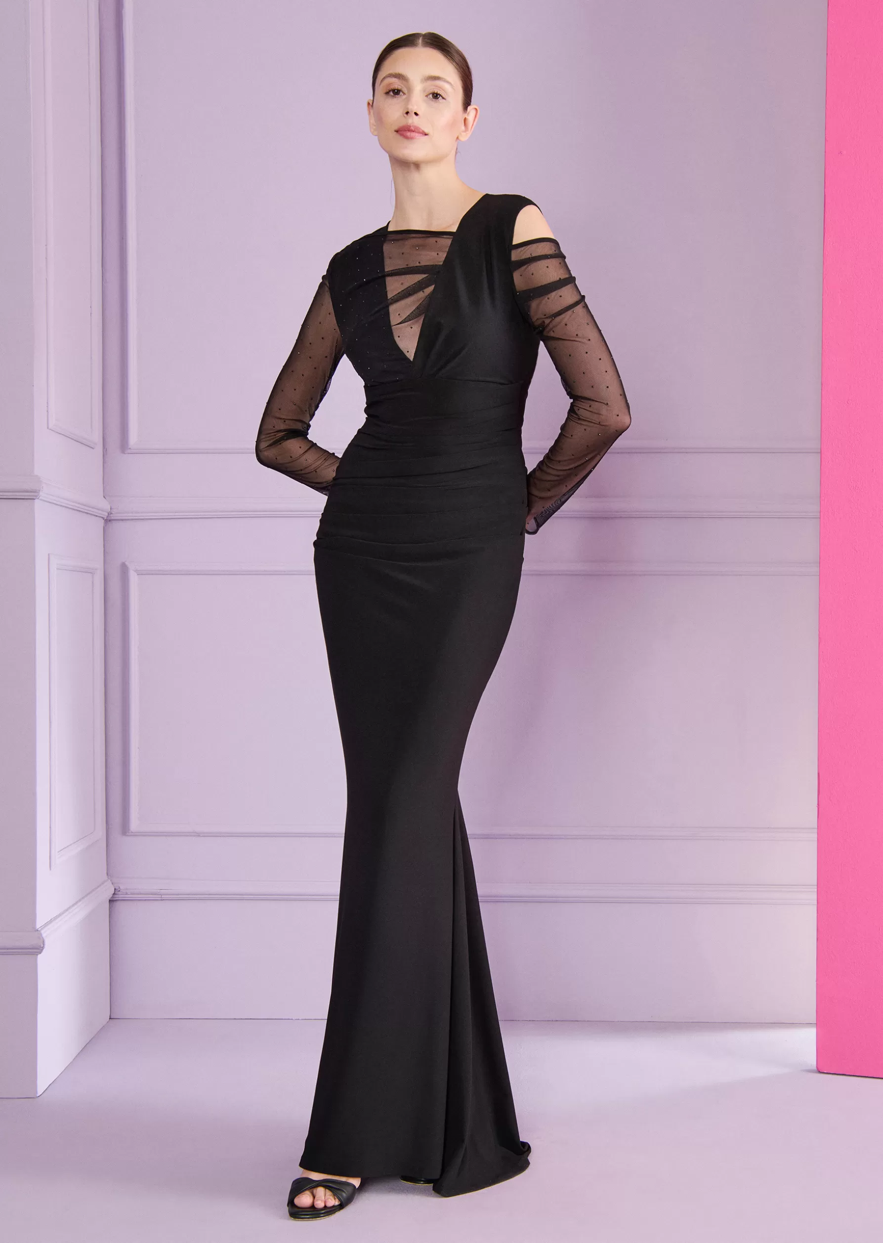 Long Dresses-Talbot Runhof Evening Dress Nova1 Black