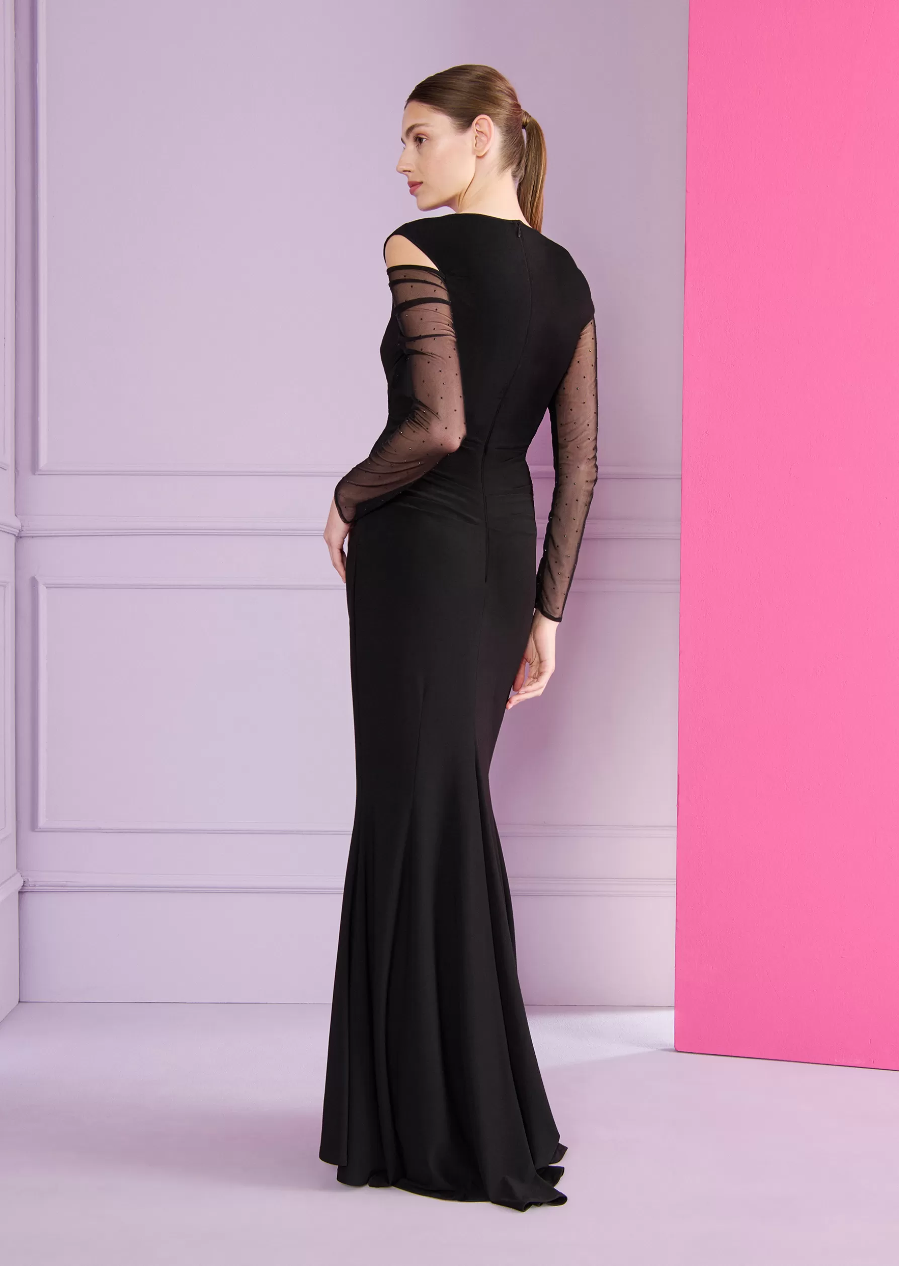 Long Dresses-Talbot Runhof Evening Dress Nova1 Black