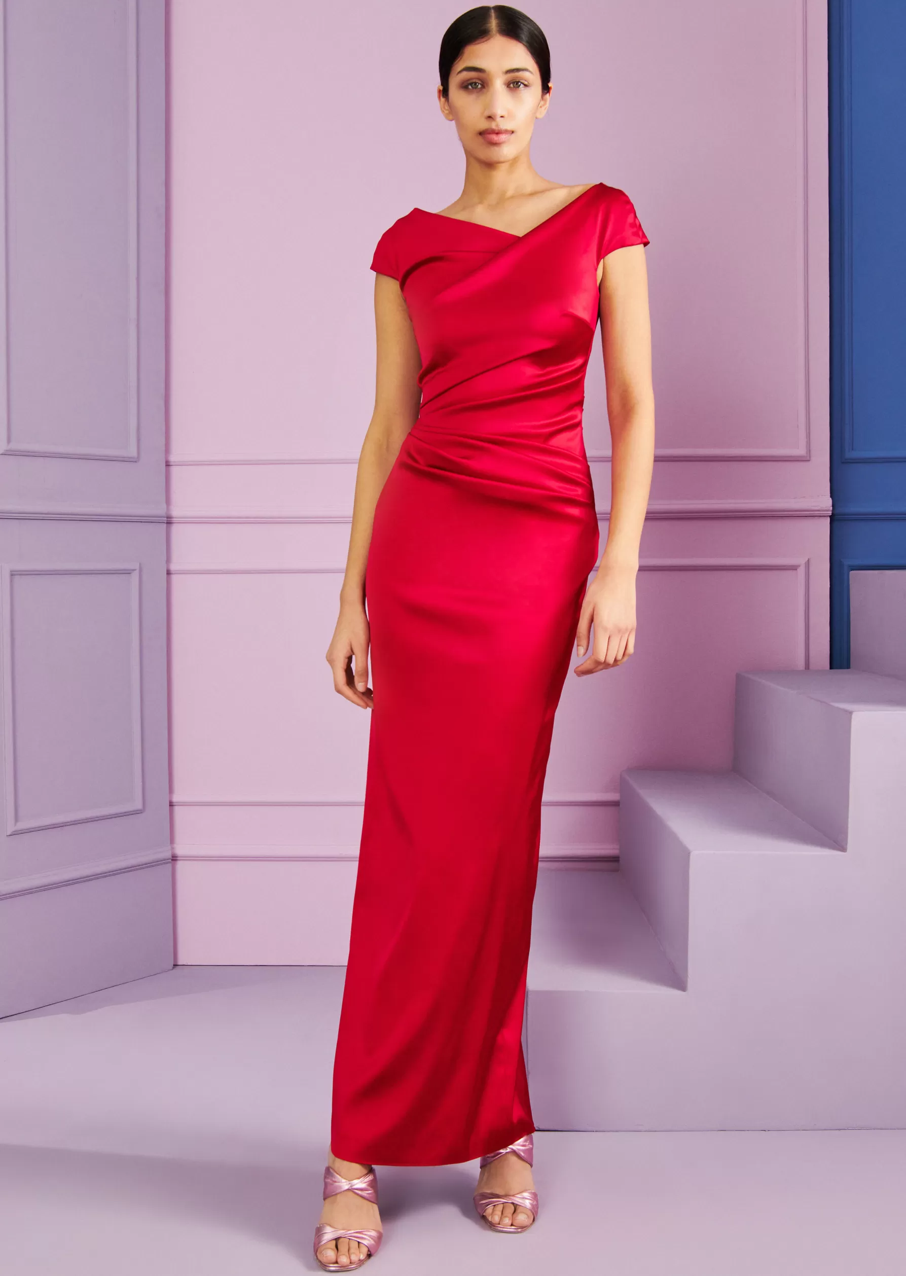 Long Dresses-Talbot Runhof Evening Dress Roya2 Scarletred