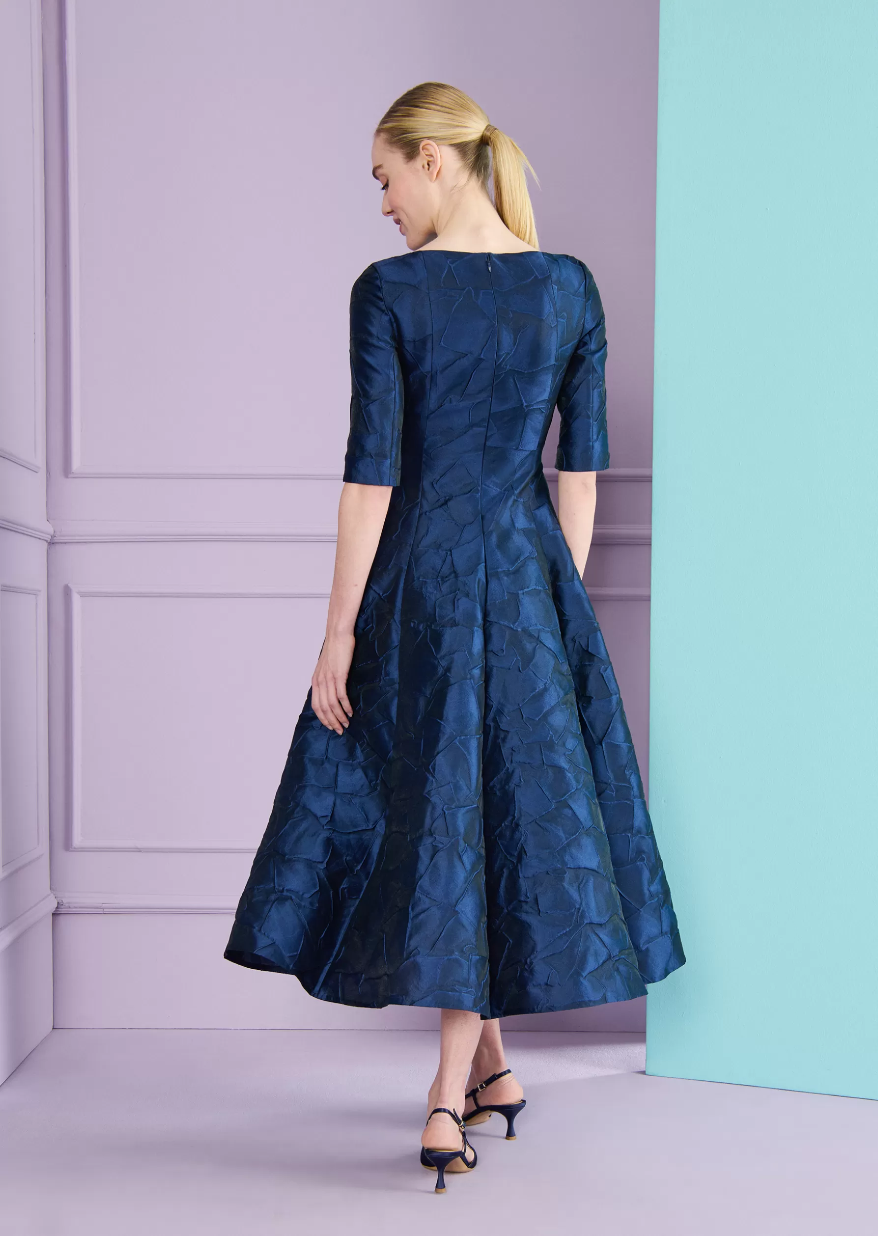 Midi Dresses-Talbot Runhof Midi Dress Bogna5 Royalnavyblue