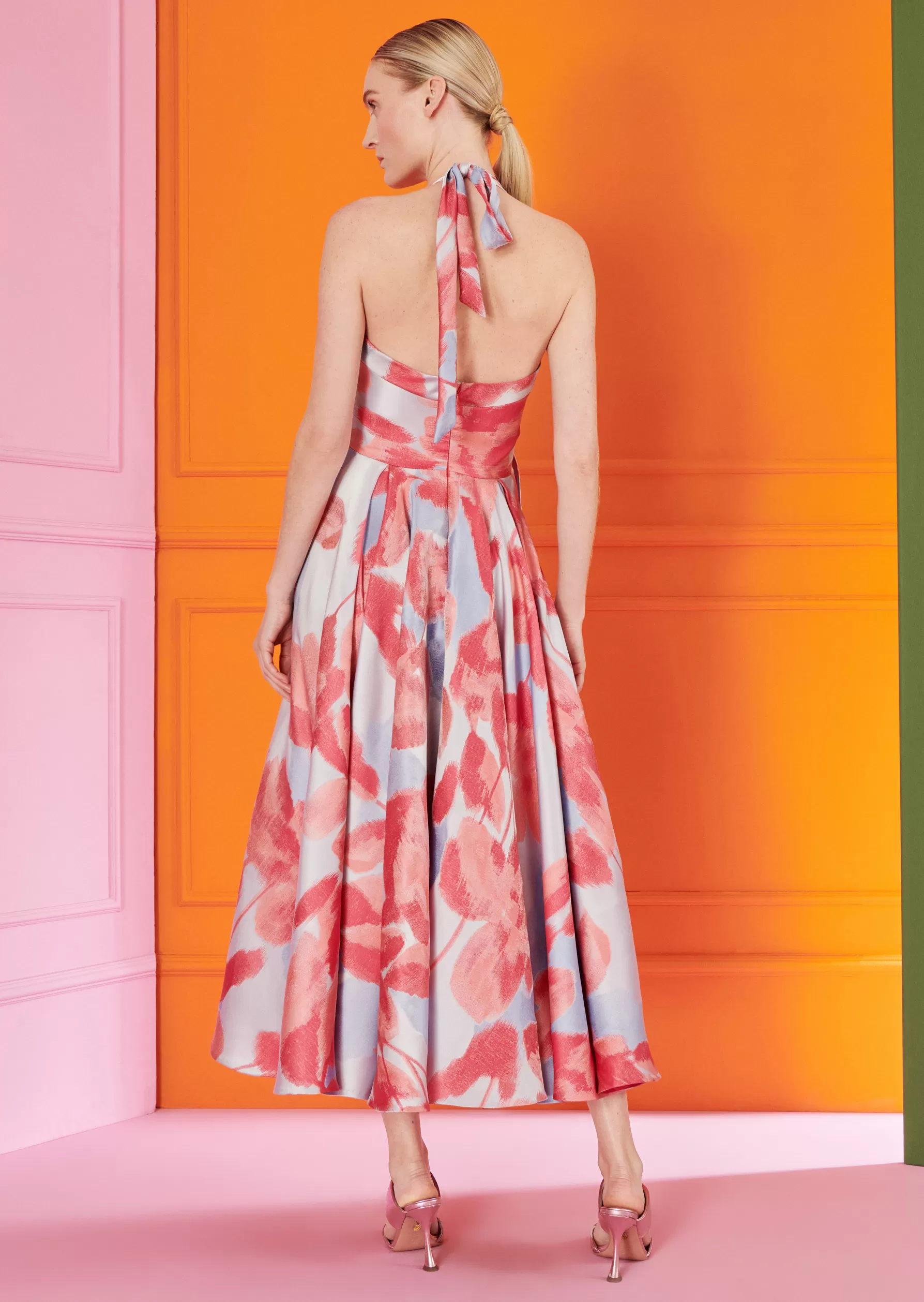 Midi Dresses-Talbot Runhof Midi Dress Lombino2 Azaleapink